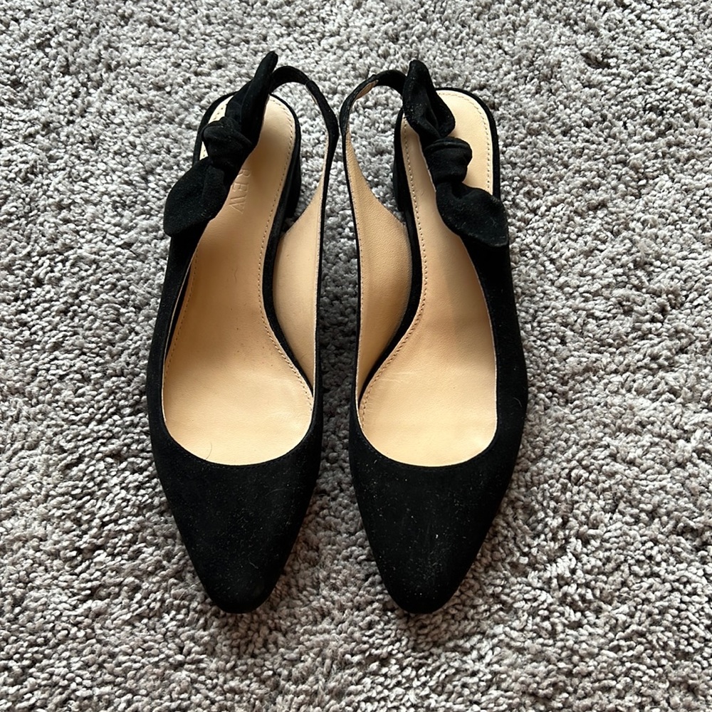 Jcrew black sling back shoes